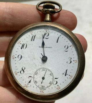 Antique Marlboro 12k Gold Filled Engraved Victorian Estate Pocket Watch Pendant