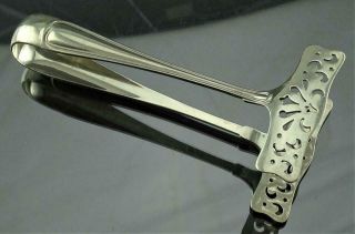 Rare Antique Gorham Sterling Silver Pierced Asparagus Tongs C1880