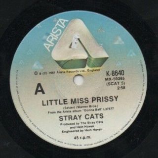 Stray Cats Rare 1981 Aust Only 7 " Oop Rockabilly Single " Little Miss Prissy "