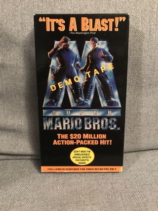 Mario Bros.  Movie Vhs/rare Screener Demo Tape Orange Label Great Shape