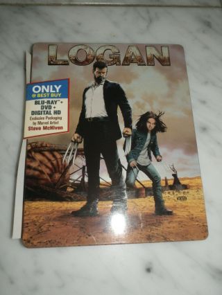 Logan (2017) Blu - Ray 3 - Disc Set Steelbook Blu - Ray Dvd Best Buy Exclusive Rare