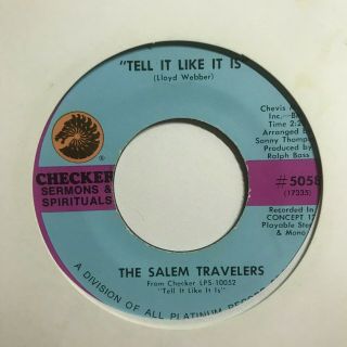 Gospel Funk Soul 45 Salem Travelers Tell It Like It Is Checker Listen Rare