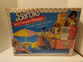 Vintage 1986 Barbie Ice Cream Shoppe Near Complete With Box