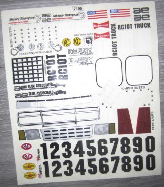 Rc10t Rare Box Art Decal Sticker Sheet Team Associated Rc10 Truck 7195