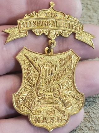 Rare Vintage 1896 Pittsburgh Allegheny 28th German Saengerfest Award Medal Badge
