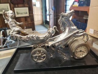 Rare Fama Chariot And Cherub Mantle Clock L@@k
