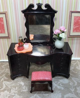 Ideal Young Decorator Vanity & Bench Vintage Dollhouse Furniture Plastic Larger