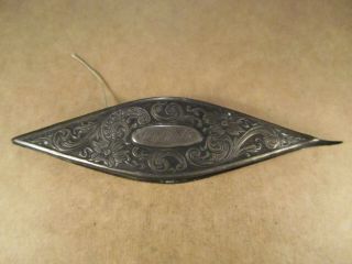 Antique Sterling Silver Sewing Tatting Shuttle,  Omm Mono,  Signed A,  8g