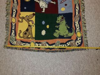 Vintage 90s RARE RUGRATS Tapestry Throw Blanket Tommy 50x35 Cartoon Retro 2