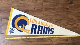 1970s Vintage Los Angeles Rams Full Size Nfl Football Pennant Rare Ships Flat