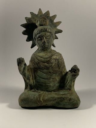 Rare 19th Century Chinese Bronze Buddha In Seated Position - Stunning Example