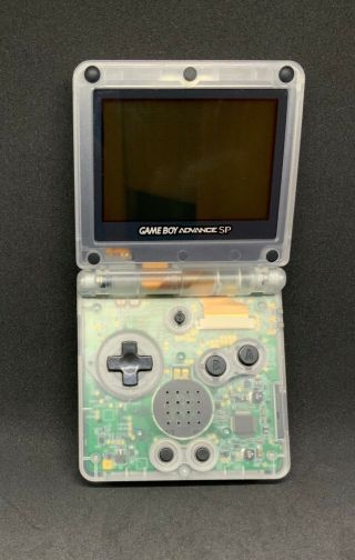 Game Boy Advance Sp Ags - 101 Clear Handheld System,  With Charger Rare
