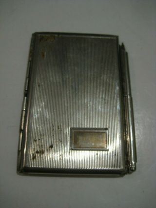 Vintage Antique Art Deco Silver Plated Cigarette Case Notebook Joint Holder