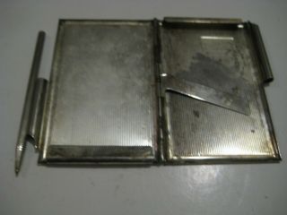 Vintage Antique Art Deco Silver Plated Cigarette Case Notebook Joint Holder 3