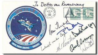 Sts - 51 B Complete Crew Handsigned Ksc Launch Cover - Rare - 6i509