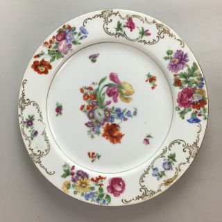 Japanese Porcelain Ww2 Plate S.  G.  K China Made In Occupied Japan Floral Vtg Pt182