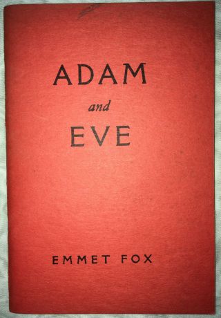 Rare 1943 “adam And Eve: The Bible Unveiled” Emmet Fox Pamphlet Booklet