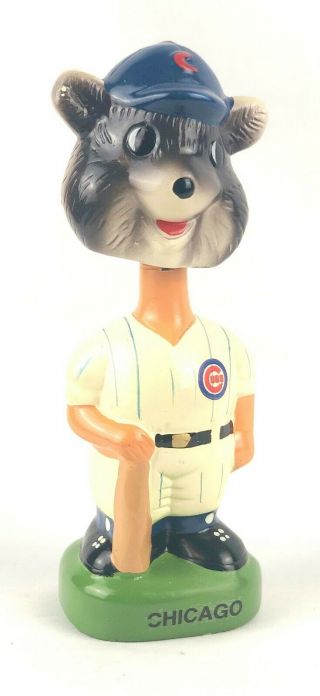 Vintage 1990 Chicago Cubs Cubby Mascot Bobblehead Nodder Tei Green Base Rare