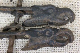 2 Old EAGLE sled runner finial tips wooden sleigh vintage 1800’s iron rare item 3