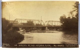 Rare Albumen San Antonio River Millbridge By Mary A Jacobson Texas 1880s
