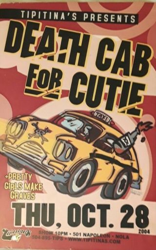 Rare Unique Collectible Death Cab For Cutie Poster - Tipitina 
