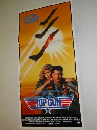Top Gun 1986 Tom Cruise Extremely Rare Orig Cinema Movie Daybill Poster