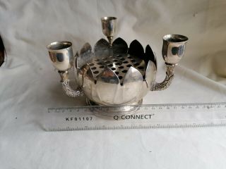 Viners Silver Plated Rose Bowl And Candle Holder