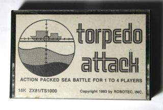 Timex Ts1000/sinclair Zx81 Torpedo Attack 16k Video Game Cassette 1983 - Rare