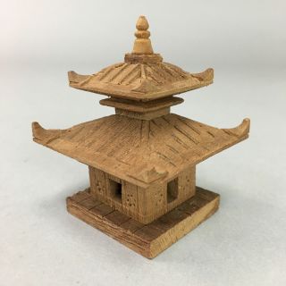 Japanese Kokeshi Doll Vtg Wooden Figurine Temple Pagoda Stupa Kf346