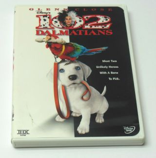 102 Dalmatians 2000 Disney Live Action Dvd,  Inserts Rare Oop Glenn Close