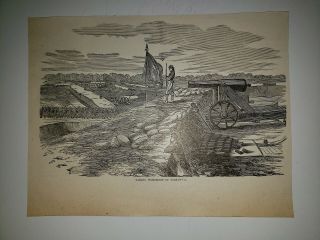Siege Of Yorktown Virginia Taking Possesion 1867 Civil War Sketch Rare