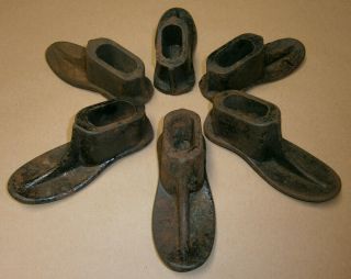 6 Antique Cast Iron Cobbler Shoe Making Form Metal Shoemaker Tool Child Size 2