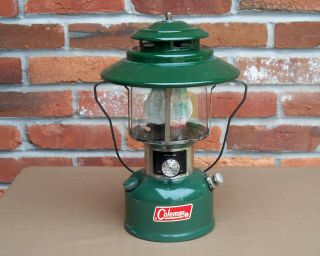 40 1973 Vtg Coleman Green 228h Double Mantel Lamp Lantern W/ceramic Ventilator