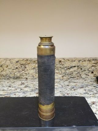 Antique Ships Maritime 2 Draw Brass Telescope Approximately18 In Long Extended