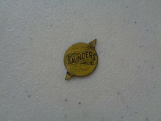 Vintage Antique Tobacco Tag Tin Litho Saunders