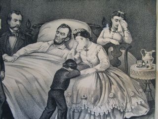 Antique Abraham Lincoln Death Of President Lincoln Currier Ives Print 10x14