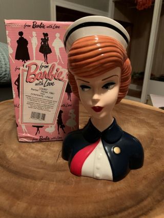 Enesco From Barbie With Love - 1961 Nurse Head Vase 7 " Mattel 1994