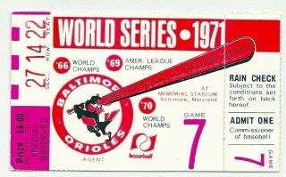 1971 World Series Game 7 Orioles - Pirates Roberto Clemente Rare &