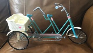 Vintage Barbie Heart Family Tandem Bicycle For Two With Basket