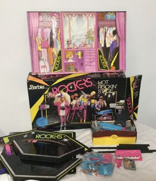 Vintage 1985 Barbie And The Rockers Hot Rockin Stage Playset With Box