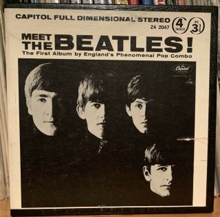 “meet The Beatles” Capitol Stereo Reel - To - Reel Tape Z4 2047 Black Box Rare