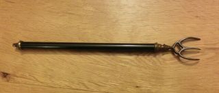 19th Century English Antique Telescopic Toasting Fork.  Made From Brass And Iron.