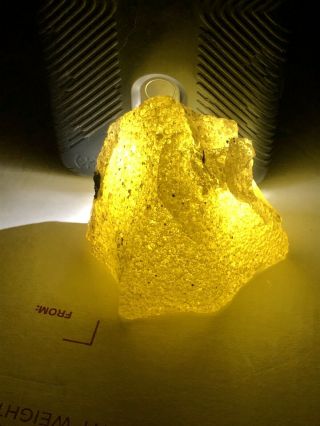 Rare Yellow Gold Uranium Slag Glass Rock Glass Cullet Air Bubbles 0.  7 Lbs