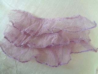 Antique French Purple Tulle Ruffles From A French Ballet Theater Dress