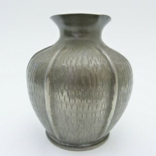 Antique French Arts & Crafts Hammered Pewter Vase,  By Alice & Eugene Chanal 1910