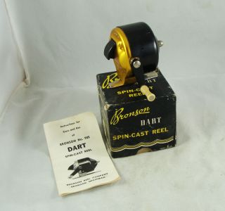 Old Vintage Bronson Dart No.  905 Spin - Cast Reel,  Box,  Paper