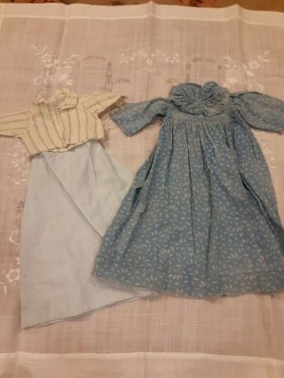 C1890 Primitive Antique Doll Clothes Skirt,  Blouse,  Dress