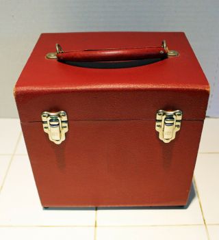 Rare Vintage 45 Record Carrying Case - Wooden Red Case