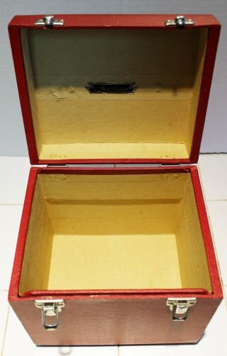 Rare Vintage 45 Record Carrying Case - Wooden Red Case 2