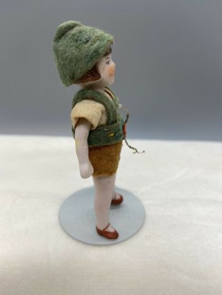 Vintage Artisan Made Porcelain Peter Pan 1:12 Dollhouse Doll 3 1/2 Inch 2